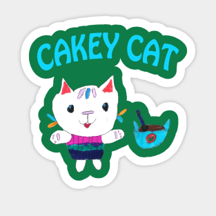 Cakey Cat Drawing Sticker